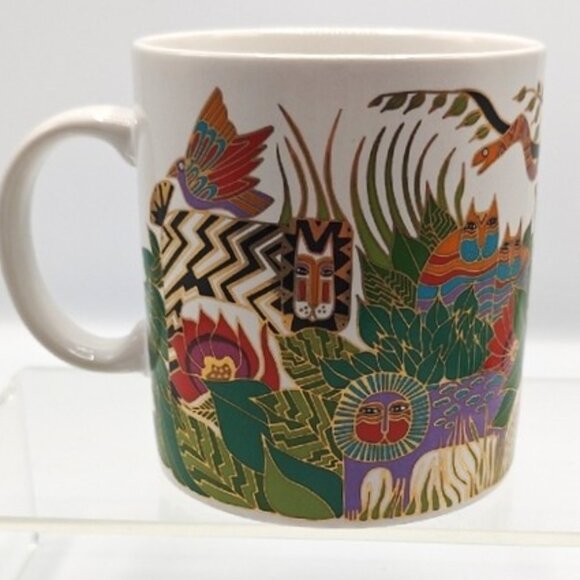 Laurel Burch Mug The Secret Jungle Animals 1989 Made in Japan - Picture 1 of 6
